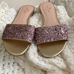 Kate Spade Sparkly Rose Gold Dress Sandals